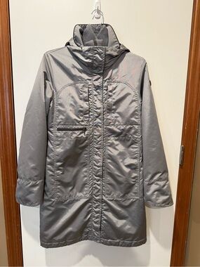 Post Card Women’s Silver Metallic Gray Hooded Parka Jacket